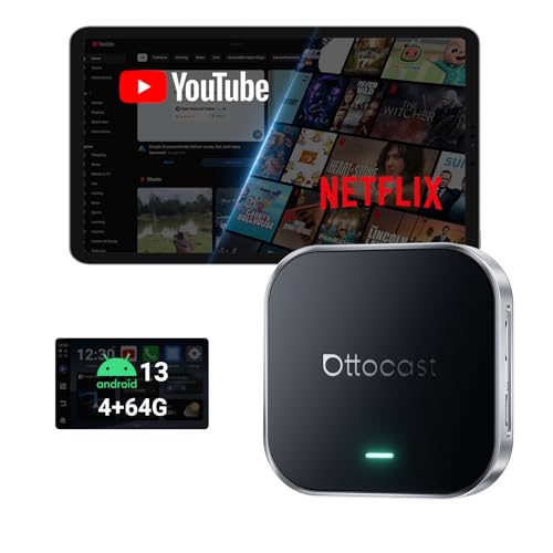 【公式】オットキャスト e2 カープレイ aiボックス OTTOCAST 2025新型OttoAibox E2 android13 ワイヤレス CarPlay Android Auto両対応 carplayワイヤレス化 YouTube/Netflixなど視聴可能 GPS内蔵 ナビ/動画の2画面同時表示 Google Playストア対応 アプリ自由にインストール可 SIMカード 車中泊 技適取得済み 1枚目 画像