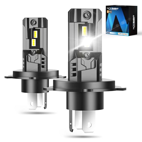 NOVSIGHT 【皓昼】シリーズ H4 LED ヘッドライト Hi/Lo 【新基準車検対応・30000LM・60W】 爆光 8倍明るさUP 1:1サイズ 100000時間の長寿命 ファンレス 無極性 取り付け簡単 純正交換 キャンセラー内蔵 一体型 フォグランプ LEDバルブ 6500K ホワイト DC12V 車/バイク/軽自動車通用 2個入り 販売者2年保証 T11-H4 1枚目 画像