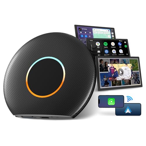 【未来の運転体験】CB6 AI Box (カープレイ AIボックス) 2025年版 ChatGPT搭載AIと会話、CarPlay ワイヤレス& Android Auto、GPS内蔵/画面分割、YouTube/Netflixなど視聴可能、SIMカード、4GB+64GB、ブラック【技適取得済み品】 1枚目 画像