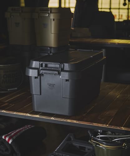 GORDON MILLER スタッキング トランクカーゴ 70L 収納ボックス 大容量 蓋付き 座れる 積み重ね フラット天板 ダークグレー 01664703 中間 画像