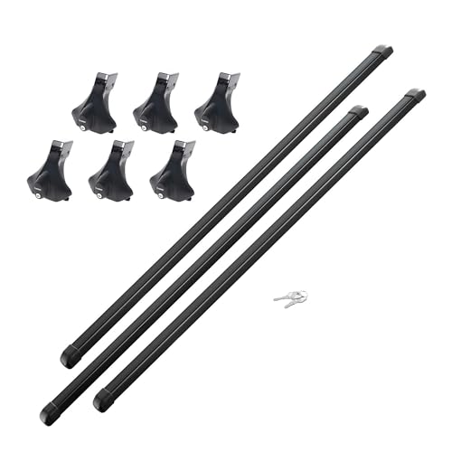 カーメイト(Carmate) inno(イノー) 車種別 スクエアベース 業務用 フルセット バー 3本 ドリップタイプ ハイエース/レジアスエース/タウンエース/ライトエース 等 ベースステー ベーシックステー ナット固定 キーロック システムキャリア ルーフキャリア ベースキャリア BU200 1枚目 画像