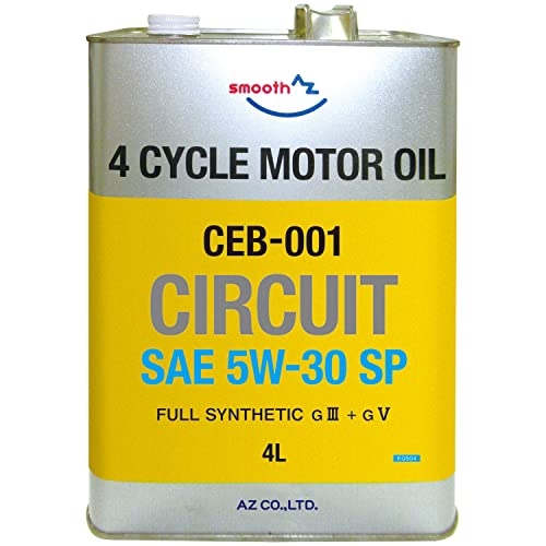 AZ(エーゼット) 車用 4サイクル エンジンオイル 5W-30 4L ［SP/GF-6A] 100%化学合成油 エステル配合 CEB-001 サーキット 自動車用 4輪ガソリン車用 EG504 画像1