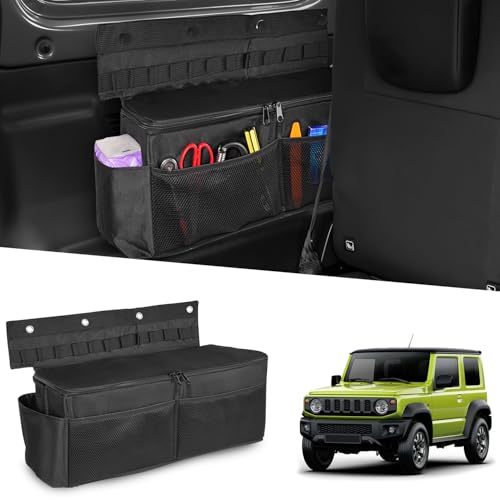 Auto Spec ジムニー ジムニーシエラ JB64W JB74W 専用 収納ボックス ヘッドレストホルダー マルチ収納ボックス 後部座席収納 テーブル 小物入れ ひっかき防止 スペース増やし 車中泊 取り付け簡単 左右側用 内装パーツ アクセサリー (運転席側用-R) 画像1