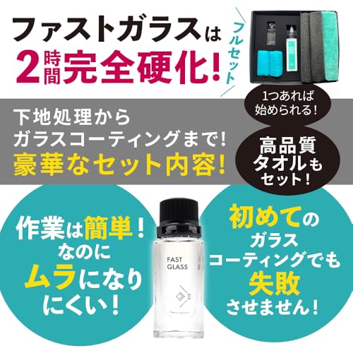 【ながら洗車】 ファストガラス BASEセット 『DIY決定版 2時間スピード硬化のガラスコーティング』 ガラスコーティング 車 中間 画像