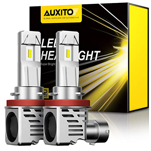 【最新 業界初モデル正規品】AUXITO H11 H8 H9 H16 LEDヘッドライト 車用 2年品質保証 新基準車検対応 ZES LEDチップ搭載 驚異の純正ハロゲンサイズ登場 99%車種対応 高輝度 6500K 12V車対応(ハイブリッド車・EV車対応) 定電流回路搭載 長寿命 高速回転冷却ファン付け 放熱性抜群 静音 瞬間起動 2個入り ホワイト - M3H11 1枚目 画像