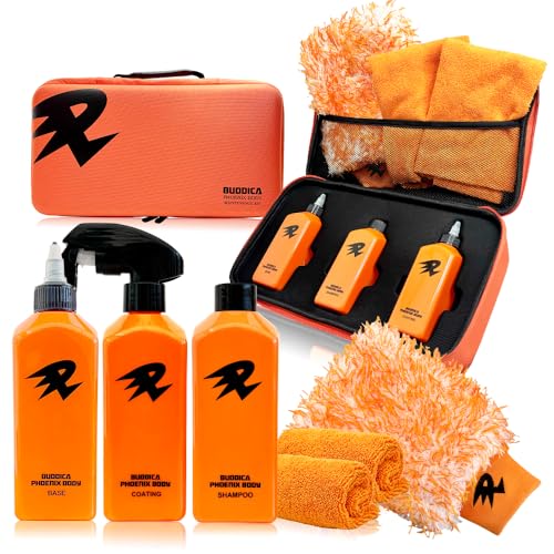 【BUDDICA PHOENIX BODY】PHOENIX メンテナンスキット「3ステップで、甦れ。」フェニックスミット付き 洗車 下地処理 コーティング 仕上げまで完結 艶出し 撥水 保護 メンテナンスセット 車 ボディケア 洗車用品 画像1