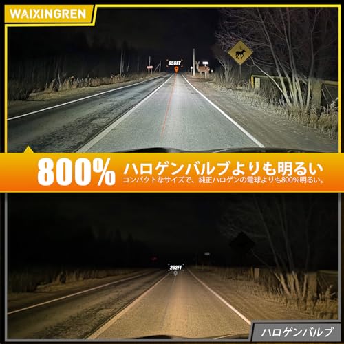 WAIXINGREN H4 LEDヘッドライト 爆光 LEDバルブ 8倍明るさ Hi/Lo 26000LM 6500K ホワイト 高輝度 LEDチップ搭載 H4 LED ライト 車検対応 ヘッドライトバルブ ハロゲンサイズ DC12V-16V 四重放熱 冷却ファン IP68防水 ノイズ対策 キャンセラー内蔵 2個入り 2年保証 最後 画像