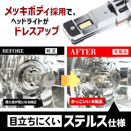 HID屋 H7 LED ヘッドライト 爆光 ホワイト 車検対応 小型 ファン付き 12V 2本1セット SSシリーズ 中間 画像