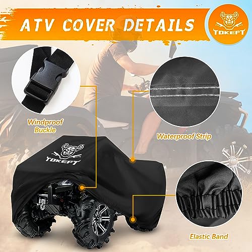 tokept 190tブラックQuad Bike ATV ATC雨防水カバーXXLサイズ88 
