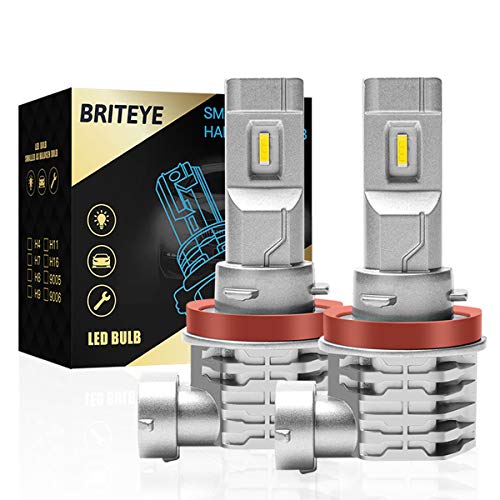Briteye(まぶしい) H11 LEDヘッドライト 車検対応 CREEチップ搭載 6500K ホワイト H8/H9/H11/H16 LEDバルブ 一体型 車用 ファンレス (2個入） 画像1