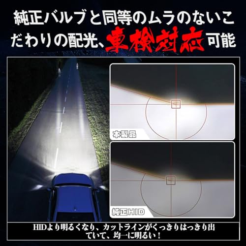 【2024年新登場モデル！】Perrace 一体型 d4s led ヘッドライト ポン付け d4r ledバルブ 車検対応 ヘッドライトバルブ d4s led 爆光 led化 純正交換 35w 6500k 12V対応 キャンセラー内蔵 2個入り 中間 画像