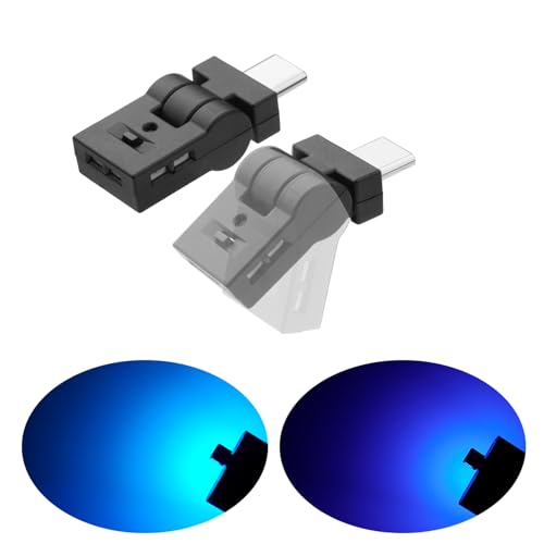 GIMUYA スイング Type-C LEDライト USB 車内用 8色 照射方向切替 180°首振り 自動点灯 メモリー機能 調光 アンビエントライト RGB USB給電 イルミネーション タイプc ミニライト 小型 軽量 車アクセサリー 簡単取付 2個入り 画像1