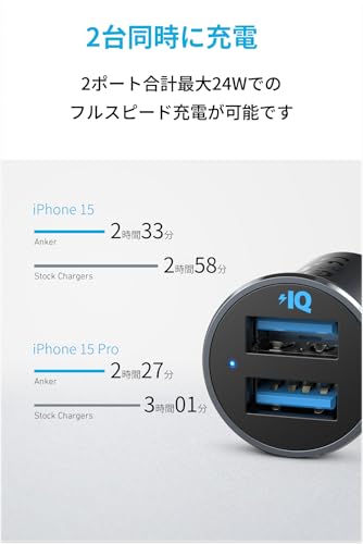 Anker PowerDrive Speed 2/24W/2ポート/カーチャージャー/PowerIQ対応/iPhone/iPad/Android各種対応 最後 画像
