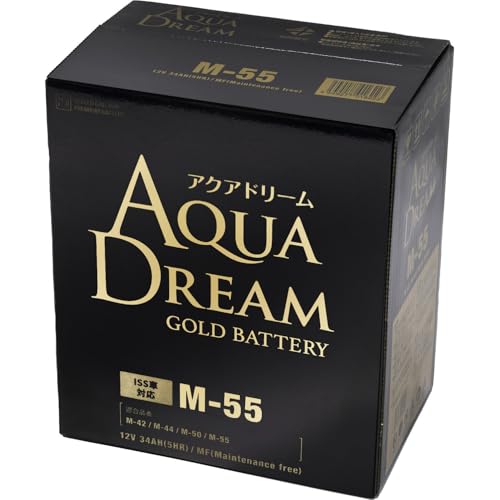 アクアドリーム 国産車 アイドリングストップ車対応バッテリー GOLD BATTERY GB M-55 (互換/M-42/M-44/M-55) メンテナンスフリータイプ AQUA DREAM 1枚目 画像