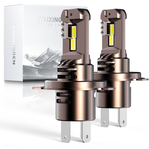 WAIXINGREN H4 LEDヘッドライト 車検対応 爆光 Hi/Lo h4 led ライトト ledバルブ 24000LM 30W*2 5倍明るさUP 6500K ホワイト LEDチップ搭載 ヘッドライトバルブ DC12V-16V 四重放熱 静音ファン 長寿命 ノイズ対策 2個セット 画像1