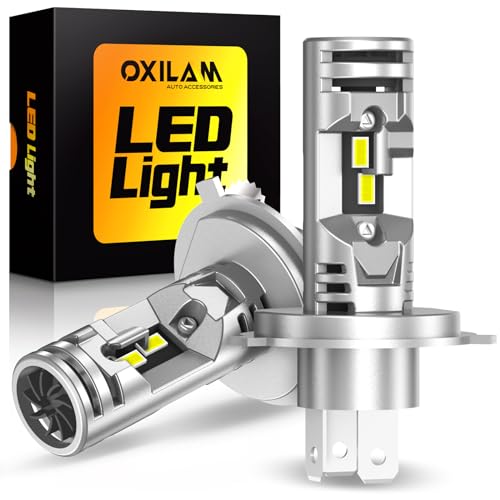 OXILAM h4ledヘッドライト車検対応 爆光 ハロゲンサイズ hi/lo切替 20000LM ホワイト 6500k 高速回転静音ファン 三重放熱 IP68防水 高光効LEDチップ ノイズ抵抗販売者3年保証 - Q36H4 画像1
