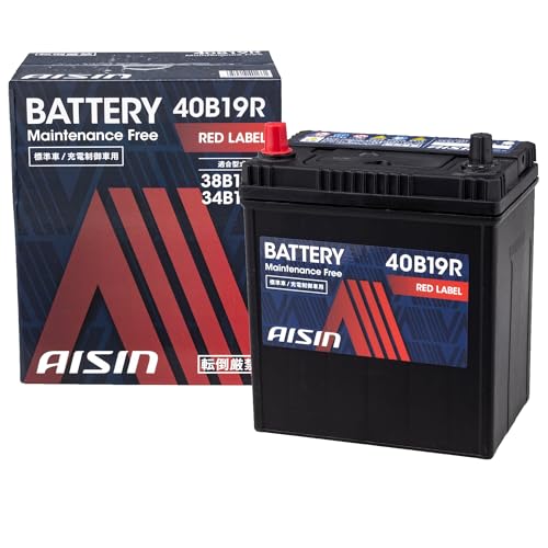 アイシン(AISIN) 車用 バッテリー 40B19R (38B19R 34B19R) 標準車/充電制御車対応 RED LABEL BTRAZ-9040B19R 画像1