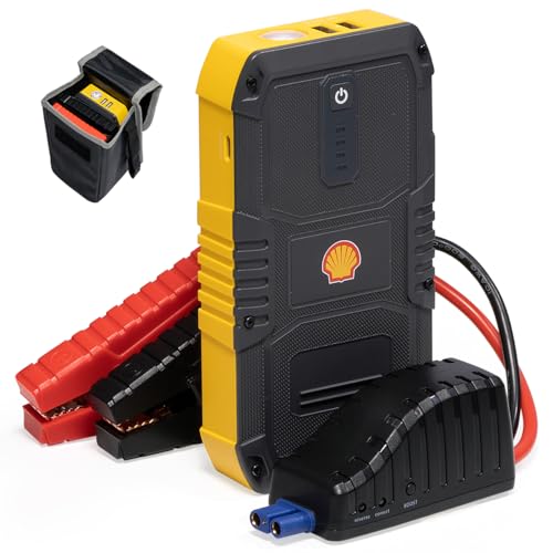 Shell シェル ジャンプスターター 10000mAh大容量 ピーク電流800A 12V車用 エンジンスターター 安全保護機能搭載 車緊急始動 モバイルバッテリー LED緊急ライト搭載 PSE認証済 日本語取扱説明書 SSL-SJP011 1枚目 画像