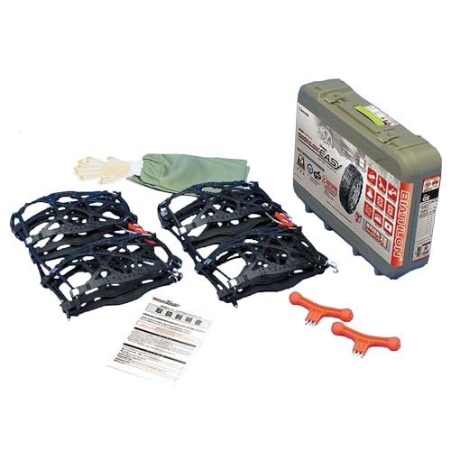 カーメイト 【正規品】 簡単装着 日本製 JASAA認定 非金属 タイヤチェーン バイアスロン クイックイージー QE18 適合:245/50R18(冬) 225/55R19 235/55R19 235/60R18 255/65R16 235/65R17 225/65R18 255/70R15 235/70R16(冬) 245/70R16 QE18 ブラック 1枚目 画像