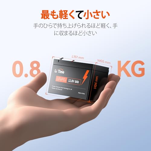 LiTime 12V6Ahリン酸鉄リチウムイオンバッテリー 4000サイクル以上 LiFePO4 充電式 ディープサイクルバッテリー 6ABMS付き 魚群探知機 釣り 非常灯 キャンプ 災害用 軽い 長寿命 日本語説明書 初心者向 最後 画像
