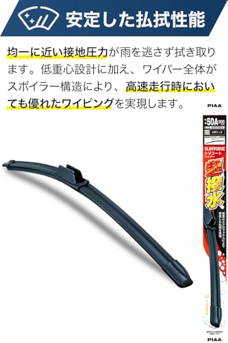 PIAA(ピア) ワイパーブレード 650mm 超撥水 【SLIMVOGUE（スリムヴォーグ）】 シリコートワイパー 撥水特殊シリコンゴム 替えゴム交換可能 1本入 呼番65A WSVS65A 最後 画像