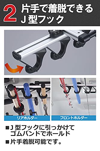 カーメイト(Carmate) inno(イノー) 【7本積み可能】 Jフック ロッドホルダー 適合車種例 エブリイ / ジムニー / ハイゼットカーゴ / NV100クリッパーリオ / N-BOX / アトレー 等 車載 釣り竿 ロッドキャリー 天井 収納 車内収納 キャリア サイドバー ハンガーバー フィッシング 竿掛け IF14 中間 画像