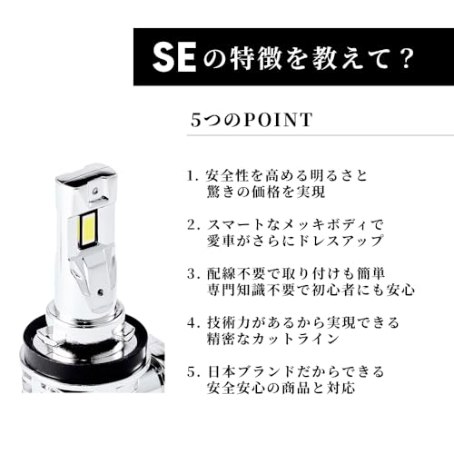 HID屋 SE H8 H11 H16 LED ヘッドライト フォグランプ 18300cd 爆光 ホワイト 車検対応 取付簡単 12V 2本1セット スペシャルエディション フォグ 中間 画像