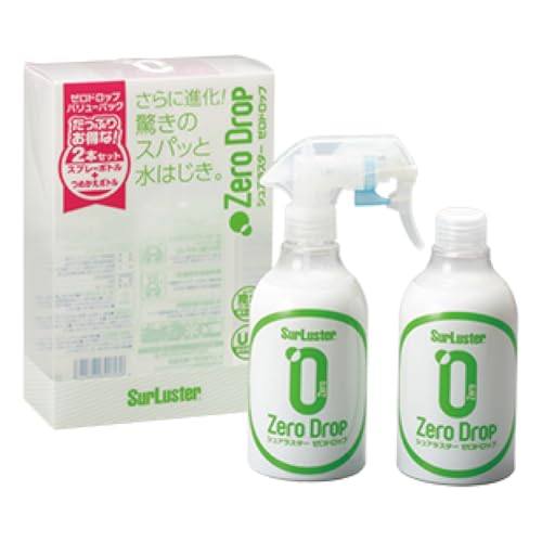SurLuster(シュアラスター) ゼロドロップ バリューパック 詰め替え 280ml 2本 撥水 ガラス系コーティング 約2ヶ月耐久 艶 光沢 紫外線吸収剤 UV 保護 車 バイク 自転車 簡単施工 洗車 スプレーコーティング S-114 1枚目 画像