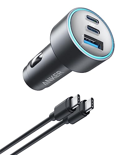Anker 535 Car Charger (67W) with USB-C & USB-C ケーブル (PD対応 67W 3ポート USB-C カーチャージャー) 【Power Delivery対応/PowerIQ 3.0搭載 / コンパクトサイズ】MacBook Pro iPhone Galaxy Android スマートフォン ノートPC iPad 各種 その他機器対応 各種対応 画像1