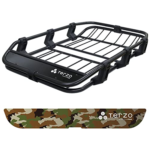 Terzo テルッツォ (by PIAA) ルーフラック 1個入 【ルーフバスケット Styleシリーズ】 Tough style (タフスタイル) レギュラー + デザインパネル(整流板)カモフラージュ柄のセット EA317+EA321A 画像1