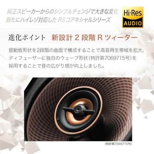 ケンウッド 16cm ハイレゾ対応カスタムフィット・コアキシャル型スピーカー KFC-RS165 KENWOOD 中間 画像