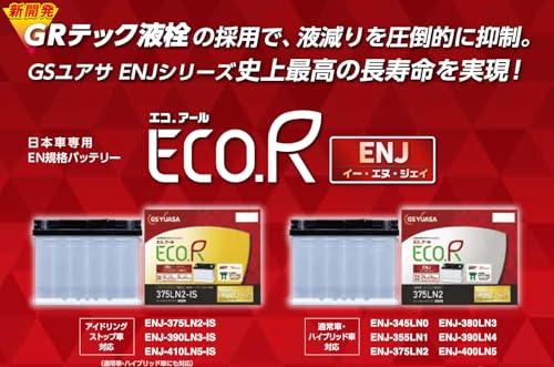 GSユアサ (ジーエスユアサ) ENJ 355 LN1 ECO.R ENJ 国産車専用バッテリー GRテック液栓 GS YUASA 中間 画像
