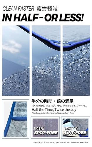 SHSCLY マイクロファイバー洗車タオル 超吸水クリーニング拭き上げ専用ドライヤー クロス 2枚入 中間 画像