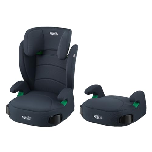 GRACO(グレコ) ジュニアシート ブースターシート シートベルト固定 ジュニアプラスネクスト R129適合 3歳半頃～12歳頃まで カップホルダー付 背もたれ取り外し可 (アビスネイビー) 2187304 画像1