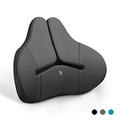 Meikaso 腰クッション ランバーサポート ファッション背もたれ カークッション ウェストクッション 着座 アップグレード ハイエンド 運転 腰楽 低反発 枕 通気性 人間工学 腰サポート 車用品 オフィスチェア用品 (ブラック) 画像1