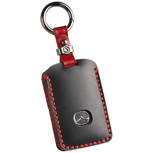 【smasol】互換品 新型 マツダ CX-80 CX8 CX5 CX30 MX30 CX60 CX-30 CX-8 ロードスター 本革 キーケース レザー キーカバー マツダ3 マツダ6 スマートキーケース アクセサリー 本革 黒 / 3ボタン 画像1