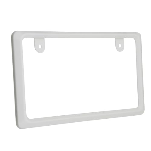 【新法規対応品】NanoSight ナンバーフレーム グロスホワイト 軽自動車 普通車 小さく見える 黄色の縁隠 (グロスホワイト 2枚) 最後 画像