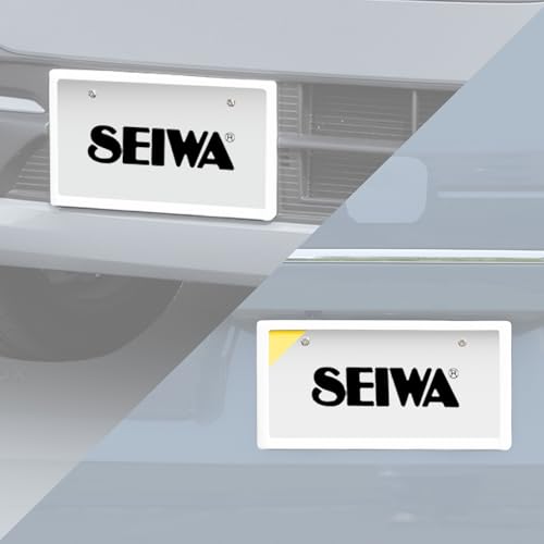セイワ(SEIWA) 車外用品 ナンバーフレーム ホワイト K444 フロント&リア対応 軽自動車 普通車対応 図柄ナンバー ご当地ナンバー 黄色枠を隠してスッキリ見せる ナンバープレート同色 ドレスアップ 法規定適応品 2個入り 高耐久 紫外線防止塗装 艶塗装 WHITE 最後 画像