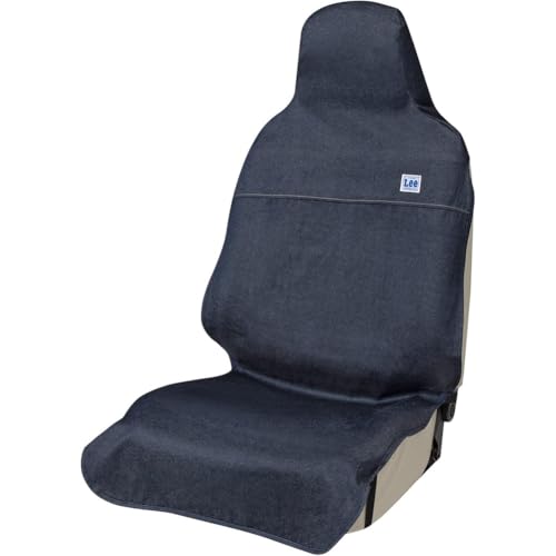 ボンフォーム(BONFORM) シートカバー Lee デニム エプロンタイプ 前席1枚 ブルー 4100-10BL 最後 画像