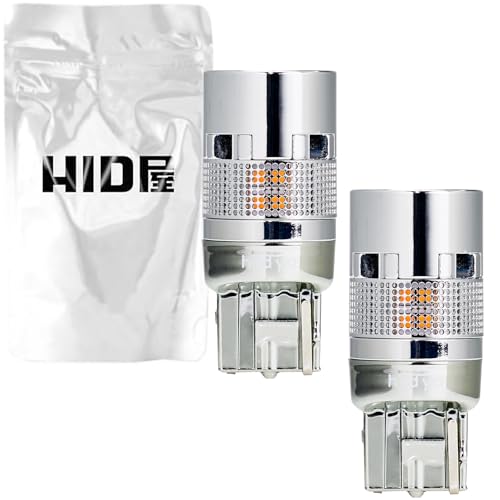 HID屋 T20 ピンチ部違い LED ウインカー バルブ ハイフラ防止 抵抗 キャンセラー 内蔵 12V アンバー 1000lm 2個1セット 1枚目 画像