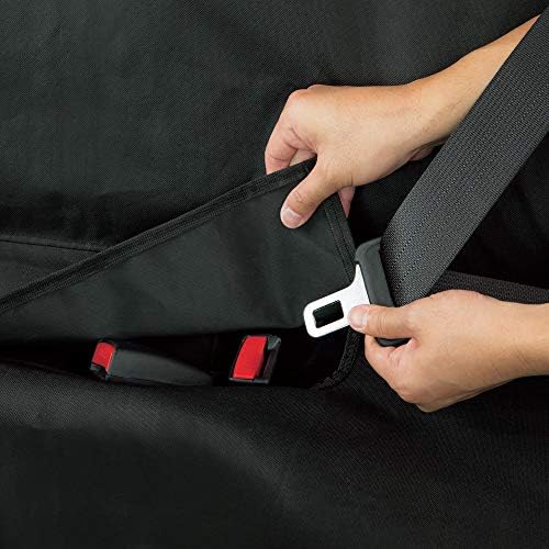 ボンフォーム(BONFORM) シートカバー ファインテックス 軽/普通車 後席単品 防水 取付簡単 丸洗いOK リヤ(シートベルト対応) ブラック 4361-28BK 中間 画像