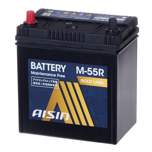 アイシン(AISIN) 車用 バッテリー M-55R (M-42R 44B20R ほか) アイドリングストップ車/標準車/充電制御車対応 GOLD LABEL BTRAZ-9000M55R 中間 画像