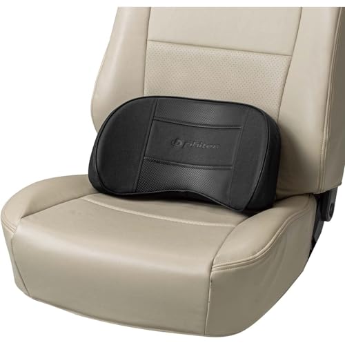 ボンフォーム(BONFORM) シートクッション ファイテンプレミアム 腰当て 38×18cm ブラック腰ホールドタイプ 本革調合成皮革 腰痛 疲労対策 phiten 5819-76BK 最後 画像