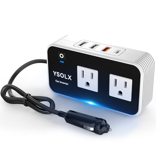 インバーター 12v 100v,YSOLX 200W シガーソケット コンセントUSB急速充電(18W)/20W USB-C/4.8Aデュアル,車 コンセント,カーインバーター,シガーソケット コンセント 変換 1枚目 画像