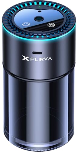 【2026新登場・180mL で 16 ヶ月持続】FLIRVA 車 アロマディフューザー 超音波霧化 静音 穴詰まりなし 粒子細かく 液溜まり防止【 8色雰囲気ライト 持続モード特許 自動ON/OFF 内蔵バッテリー コードレス アルミ合金】ホワイトティーの香り フランス産天然香料 F26 Plus 車 芳香剤 車 消臭 画像1