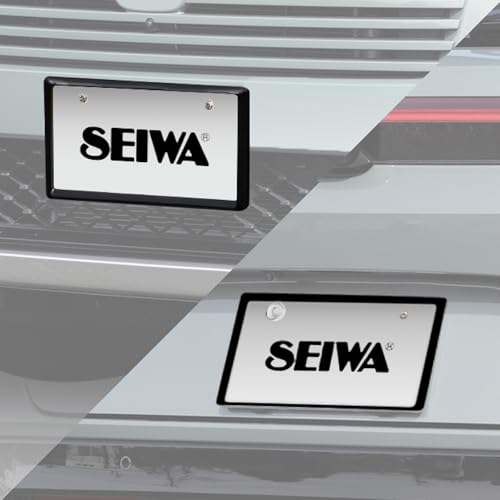 セイワ(SEIWA) 車外用品 ナンバーフレーム ブラック K443 フロント&リア対応 軽自動車 普通車対応 図柄ナンバー ご当地ナンバー 黄色枠を隠してスッキリ見せる ドレスアップ 法規定適応品 2個入り 高耐久 紫外線防止塗装 艶塗装 BLACK 最後 画像