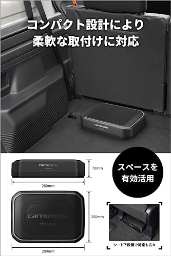 Pioneer スピーカー TS-WX140DA 20cm×13cm パワードサブウーファー カロッツェリア 中間 画像