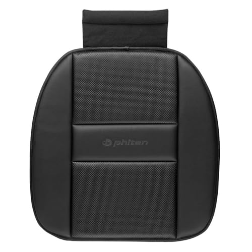 ボンフォーム(BONFORM) シートクッション ファイテンレザー ヒップ用 45×45cm ブラック アクアチタン使用 低反発 馬蹄型 腰痛 疲労対策 phiten 5816-43BK 画像1