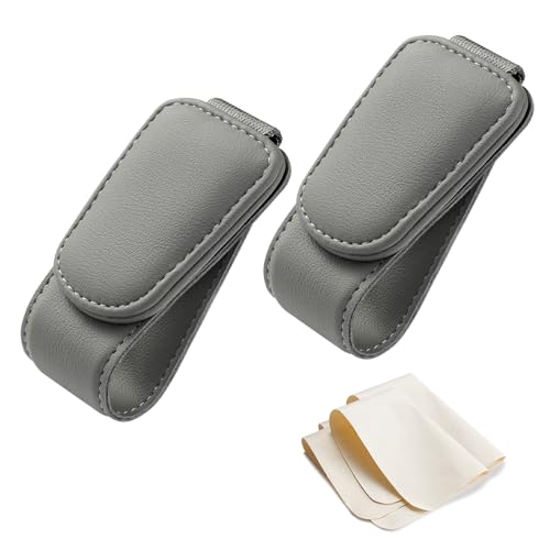 [BEIHOO] サングラスホルダー 車 メガネを守る サングラス クリップ マグネット取り付け簡単 眼鏡拭き付き サンバイザー 収納 メガネホルダー ギフト 通勤 ドライブ旅行 画像1