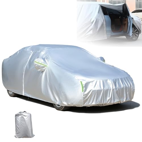 POSTEK 車カバー 裏起毛 カー ボディカバー サイドジッパー付き 防水・防塵・UVカット 収納袋付き (自動車3L:470×180×150cm) 画像1